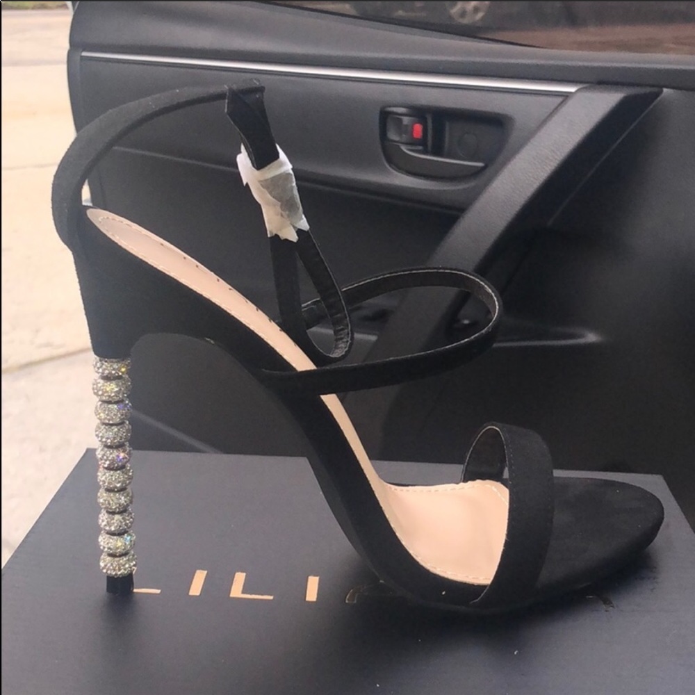 Black/ Crystal heels